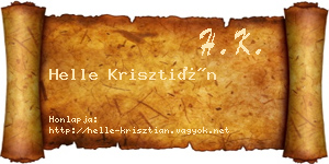 Helle Krisztián névjegykártya